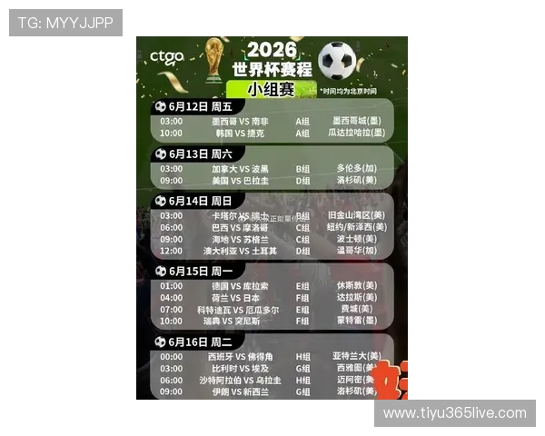 2026年世界杯完整赛程时间表及各场比赛重要节点安排